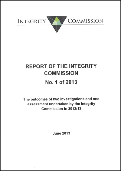 Cover of report 1 of 2013