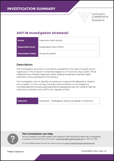 Investigation Strzelecki